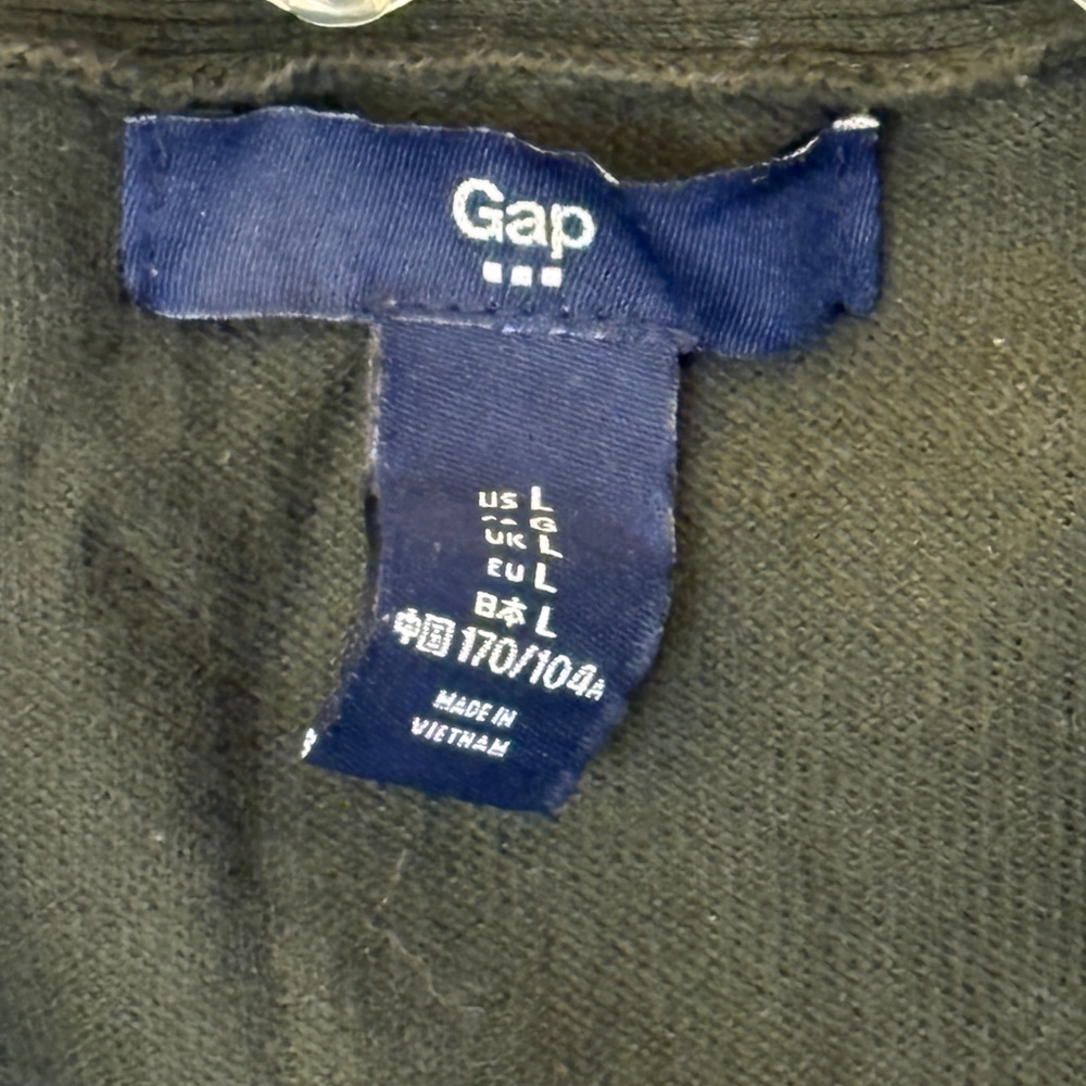 GAP Green Cardigan Sweater Wrap-Style Knit - Picture 3 of 9